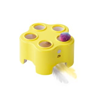 HUNIU HOUSE Mô phỏng Đồ chơi mèo đập chuột chũi Hài hước Tự động bật lên Đồ chơi trò chơi đuổi bắt mèo lông vũ Đồ dùng cho thú cưng Tương tác Đồ chơi mèo điện Dành cho mèo
