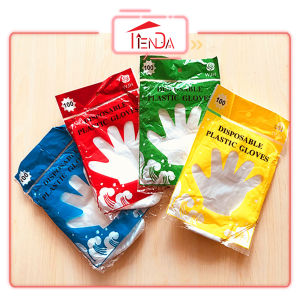 (100pcs) Disposable Plastic Gloves Kitchen Hand Gloves Hygiene Restaurant Home Catering Gloves Anti-Greasy Gloves