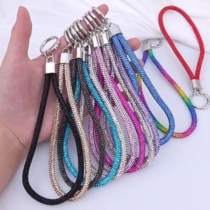 NOBLELUX Glitter Rhinestone Phone Lanyard Bling Bling Bright Crystal Wrist Straps Fashion Phone Keychain Phone Accessories