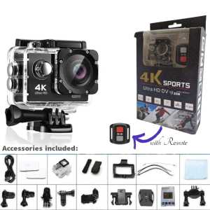 Camcorder with Remote 4K Ultra HD WiFi Action Camera 30M Underwater Video Recorder Waterproof Go Pro Camcorder 16MP 1080P Sport DV Sport Camera
