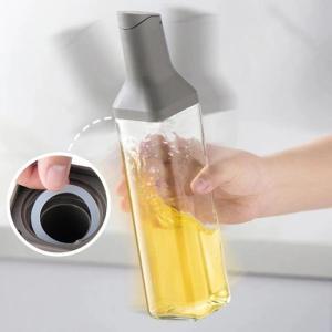 500ml Square Open and Close Oil Pot Glass Oil Bottle Oil Seasoning Bottle Kitchen Sauce Vinegar Olive Oil Glass Seasoning Bottle