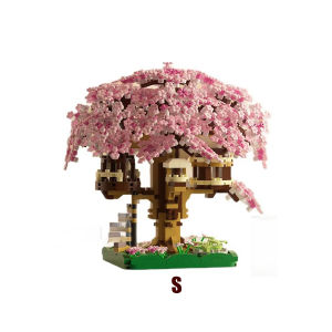 ของมาใหม่！บ้านต้นไม้ซากุระ บล็อกตัวต่อ ทําเองDIY ต้นไม้โมเดล ของเล่นสําหรับเสริมพัฒนาการเด็ก