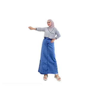 Rok Span Jeans Wanita Rok Jeans Denim Melar Bawahan Wanita Rok Jeans Belah Pinggir Terbaru