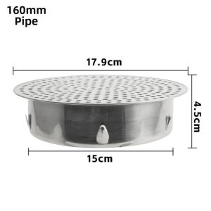 CTOF Lỗ tròn Lưới bảo vệ máng xối Thép không gỉ SUS 304 Chống tắc nghẽn Bộ lọc chống tắc nghẽn Chắc chắn Lỗ thông hơi Lưới thoát nước Sử dụng ngoài trời