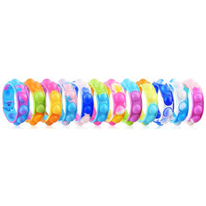 Multi-Purpose Rubber Fidget Toys Anti-Stress Push Pop Toy Gift Rainbow Colored