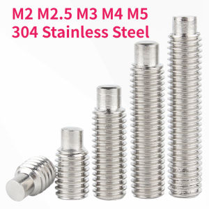 M2 M2.5 M3 M4 M5 304 Stainless Steel Hexagon Hex Socket Dog Point Set Screw Convex End Grub Headless Bolt DIN915