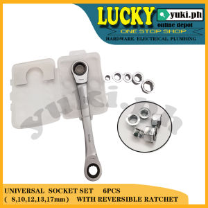UNIVERSAL SOCKET SET 7 IN 1 DOUBLE HEAD REVERSIBLE RATCHET COMBINATION SPANNER