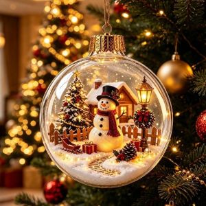 MODERNLUX Acrylic Đồ trang trí Giáng sinh Trong suốt 8cm pha lê người tuyết Sáng tạo Tự làm Đồ trang trí treo Giáng sinh Trang trí Giáng sinh
