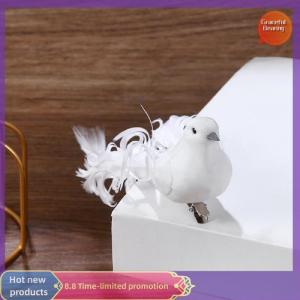 Graceful นกขาวเทียมโฟมขนนกนกเขาหัตถกรรมนกขนาดเล็กตกแต่งนก