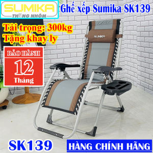 Ghế xếp thư giãn Sumika SK139 nhập khẩu 100% tiêu chuẩn Châu Âu thiết kệ gọn nhẹ thông minh tiện lợi vải lưới có đệm lót êm ái