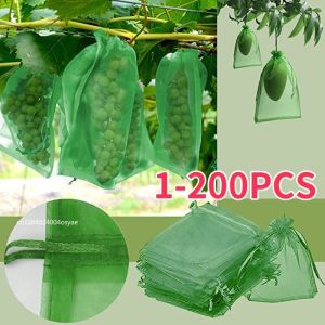 ZEEMIN 1-200PCS Grapes Fruit Protection Bags Anti-Bird Netting Mesh Garden Bag Vegetable Strawberry Bags Garden Tools Plant Grow Bags