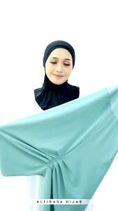 [Berdagu] Bidang 55 Tudung Sarung Berdagu Labuh Moscrepe Awning Scuba Lipatan Bahu / Niqab  Umrah