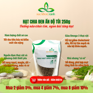[Siêu Sale Tết] Hạt Chia Đen Peru/Ấn Độ 250g Sức Khỏe Xanh – Hạt Dinh Dưỡng Ăn Kiêng Hỗ Trợ Giảm Cân Tốt Cho Tim Mạch