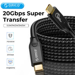 ORICO 20Gbps USB C to USB C Cable High Speed Transfer PD Fast Charging 100W Power HD 4K 60Hz Video with E-mark Chip for MacBook