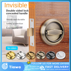 SUS304 Recessed Invisible Door Lock with Safety Handle - Fire Rated Single-Sided Hidden Cabinet Lock for Home/Commercial Use Black Finish (EN Certified)