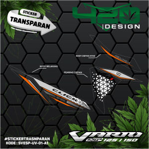 Stiker Striping UV Transparan Variasi Motor Vario LED Old 125 Tahun 2017 Motif Terkini - SVESP-UV - 420 Design