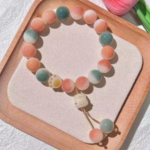 [ Chiêu Tài ] Vòng tay hạt bồ đề hình mèo may mắn bằng đá vôi nhỏ
