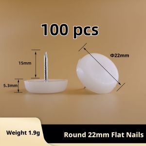 100pcs 18mm Felt Feet Pad Furniture Leg Nail Glide Floor Protector For Chair Table Desk Cabinet Leg