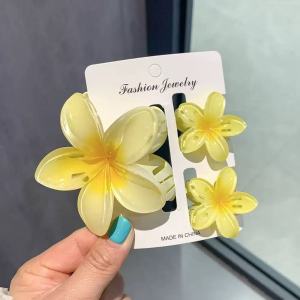 3pcs/Set Plumeria Hair Clip Sweet Flower Barrettes Flower Hair Clips  Holiday Hair Accessories