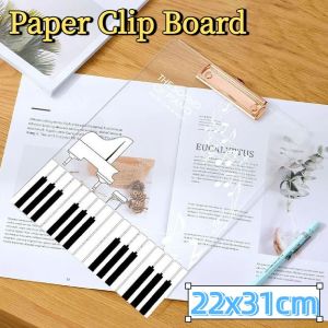 GIORGIONE STORE Music Theme Paper Clip Board Transparent Thickened Writing Clipboard Gift for Music Lovers Portable Document Holder Business Meeting