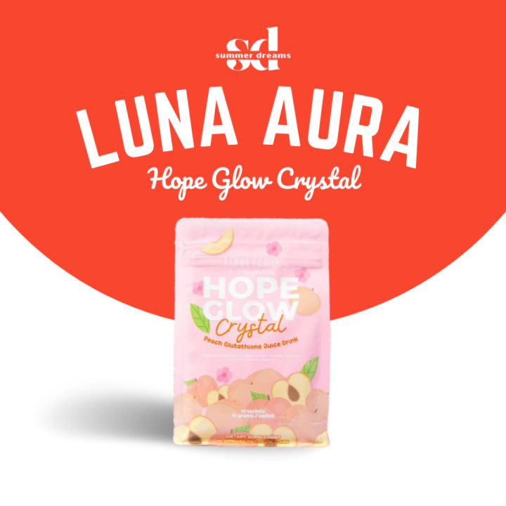 luna aura glutathione LUNA AURA Hope Glow Crystal Peach Glutathione Juice Drink 10 Sachets Whitening