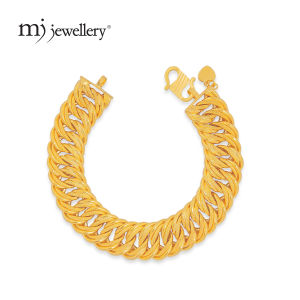 MJ Jewellery 916/22K Gold Hollow Double Coco Bracelet T027