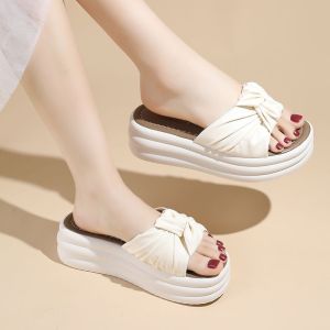 Free Shipping WomenS Platform Sandals Summer 2026 New Style Suitable For Outdoor Wear Fashionable With Pleated Design Perfect With Skirts Summer Flip-Flops