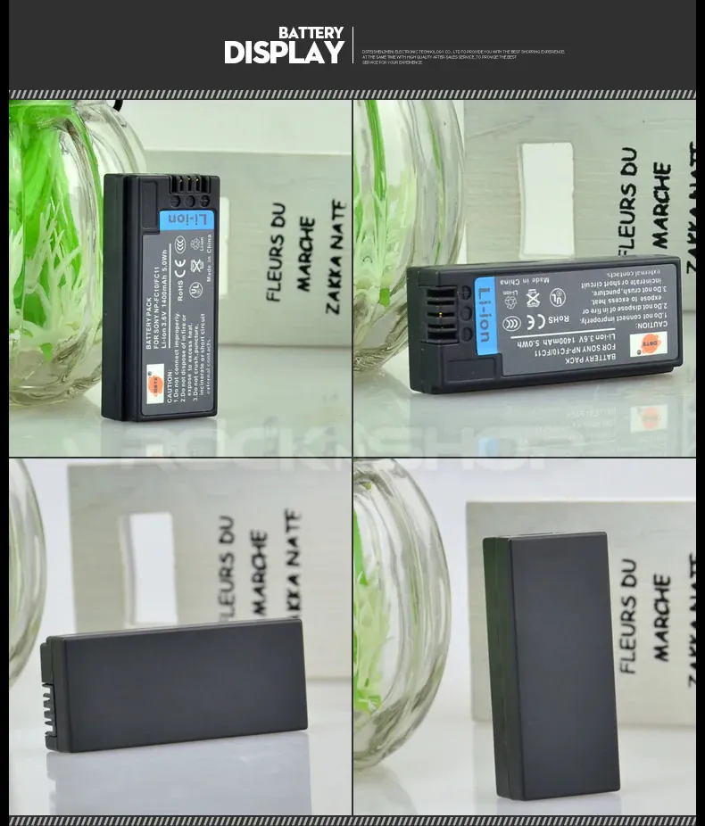 DSTE Pack 2 Batteries + Chargeur Voyage Pour Sony NP-FC10 - Compatible DSC-F77, P2, P8 Et Autres Modèles Cyber-shot