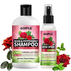 2-in-1 Shampoo & Conditioner for All Types of Dreadlocks and Hairstyles Shine & Lightweight - Rose Water for Hair Loc Spray Moisturizing Refreshing for Dreads Locks- Rose Water Shampoo & Spray Set