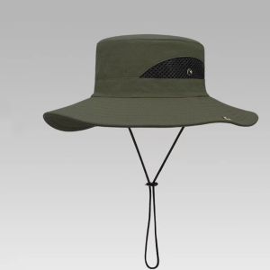 Sun Hat for Men Women UPF50+ Fishing Hat Sun UV Protection Waterproof Bucket Hat Wide Brim Two W