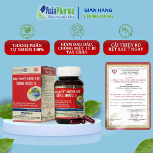 [1 HỘP] Viên uống hoạt huyết dưỡng não Đông Dược 5 Asia Pharma hỗ trợ thiểu năng tuần hoàn não - Hộp 30 viên