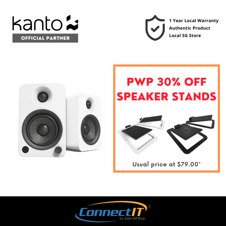 Kanto YU4 Powered Bookshelf Speakers with Wireless Bluetooth and Phono