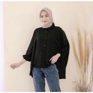 Kemeja Oversize Olivia Linen Baju Atasan Wanita Lengan Panjang Produk Terkini