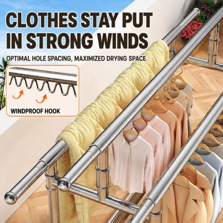 「Premium Quality」Expandable Clothes Rack 304 Stainless Steel Drying ...