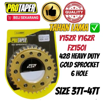 ORIGINAL PROTAPER 428 Y15ZR Y16ZR Y15 Y16 FZ150i FZ150 6 HOLE PROTAPER SPROCKET GOLD 6LOBANG