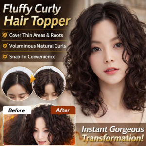 Stylish Hair Topper Natural Curly Voluminous Wig Piece Gray Hair Cover Real Scalp Thinning Hair Women Middle Aged