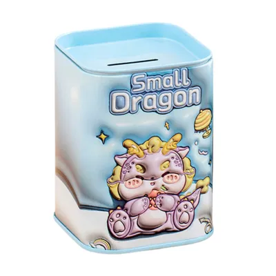 Ghxdryuru Waterproof Coin Bank Cartoon Animal Tinplate Piggy Bank Unbreakable Coin Cash Container Money Saving Box for Boys Girls Desktop Decoration Durable Kids Gift