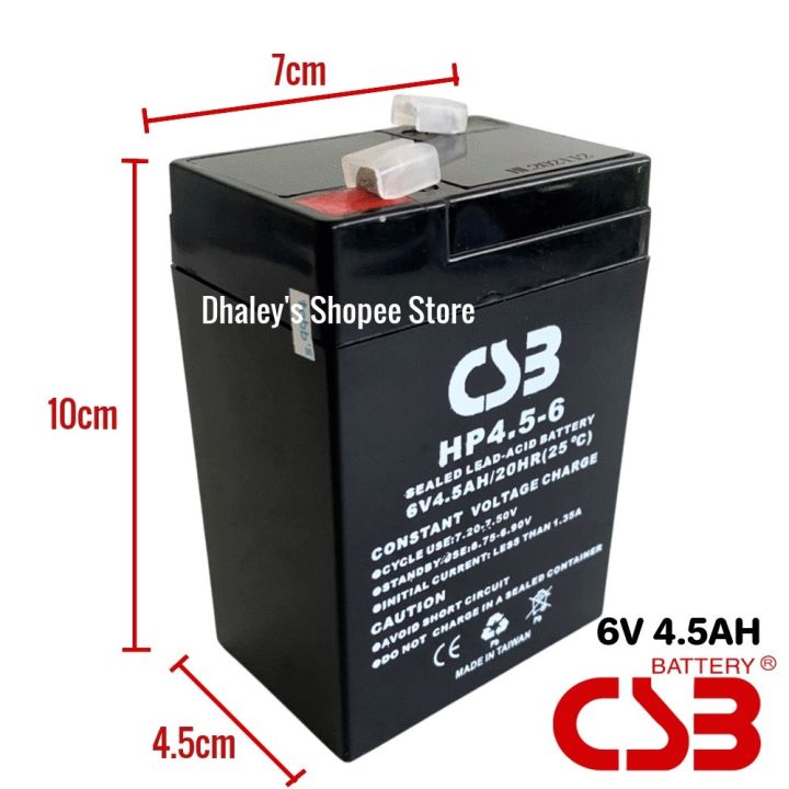 Battery 6V 4.5Ah Sealed Lead Acid Rechargeable 6V-4.5Ah rechargeable ...