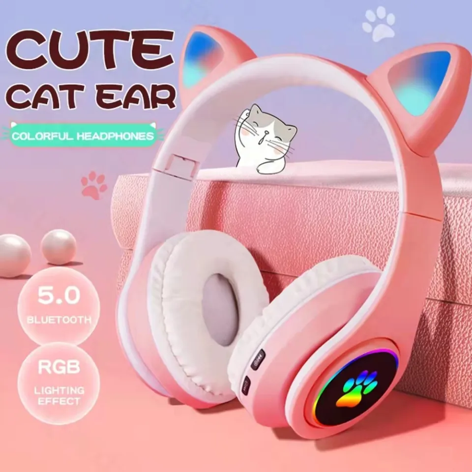 Gaming Headset With Bluetooth Headphones Cat Bluetooth Headphone