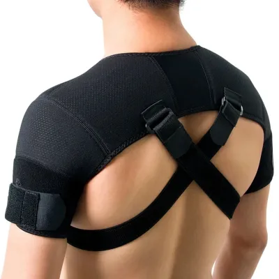 Adjustable Shoulder Support Brace Strap Both Shoulders Bandage Cross Shoulder Strap Double Shoulder Protection Sports