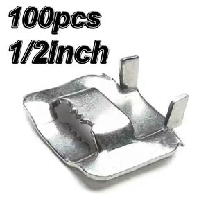 Steel strap buckle 100PCS304 stainless steel packaging installation fastening tool stainless steel buckle cable clamp