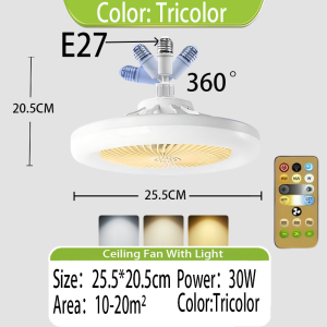 42Inch LED Ceiling Fan Light Tricolor With Remote Control invisible Ceiling Fan Lamp For Living room Home Center Lights