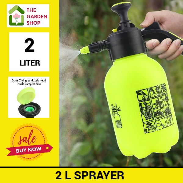 2 Liter Pressure Hand Pump Sprayer Gardening Tool Water Spray Bottle ...