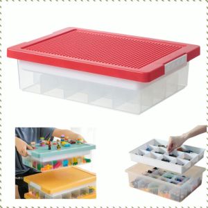Building Block Storage Box Smooth Edge Impact Resistance Building Block Toy Box Compartmentalized