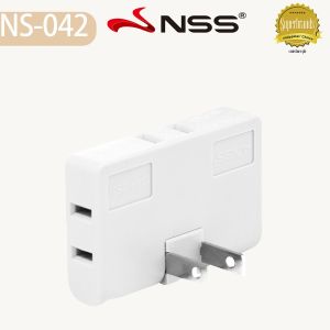 Extension Adaptor 3 Socket Outlet Power Adapter Three Plug Rotating Travel Compact Charger