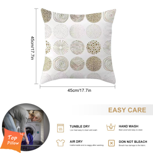 TopPillow Polyester Golden Leaf Pillow Case Printed Throw Pillow Cover For Sofa 18 x 18 inch