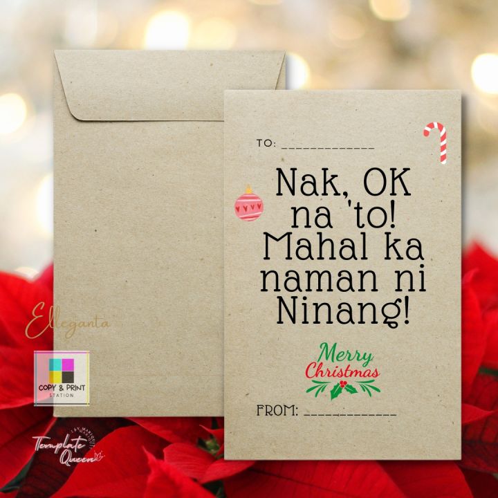 Customized Pinoy Ampao for Christmas 50PCS Customized Money Envelope