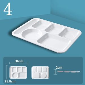 LONE TIMES Plastic Fast Food Tray Serviceable Multigrid Lunch Container Kitchen Storage Utensils Multifunctional Food Dinner Plates School Canteen