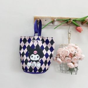 Kawaii Sanrio Hello Kitty Water Bottle Bag Cute Anime Character Kuromi Pochacco Cinnamoroll Canvas Lunch Bag Handbag Girl Gift