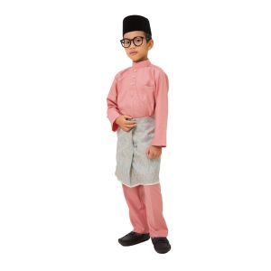 Brand Sempurna Baju Melayu Budak Warna Nude Peach Dusty Pink Soft Yellow Lilac Purple Slim Fit Cotton Baju Raya